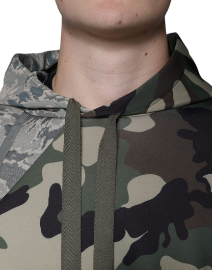 Multicolor Camouflage Hooded Sweatshirt Sweater