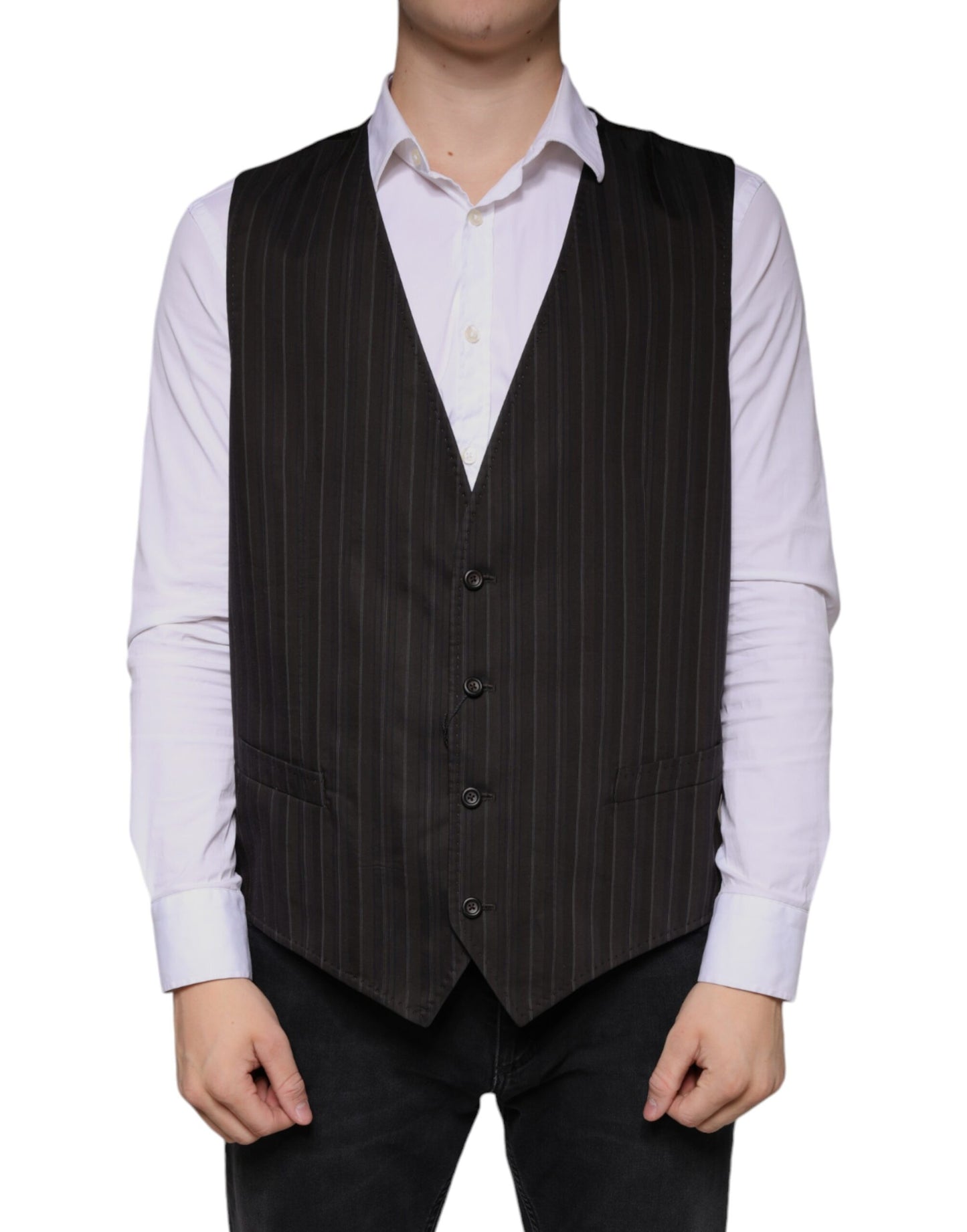 Chaleco de Algodón Negro Vestido Chaleco Formal