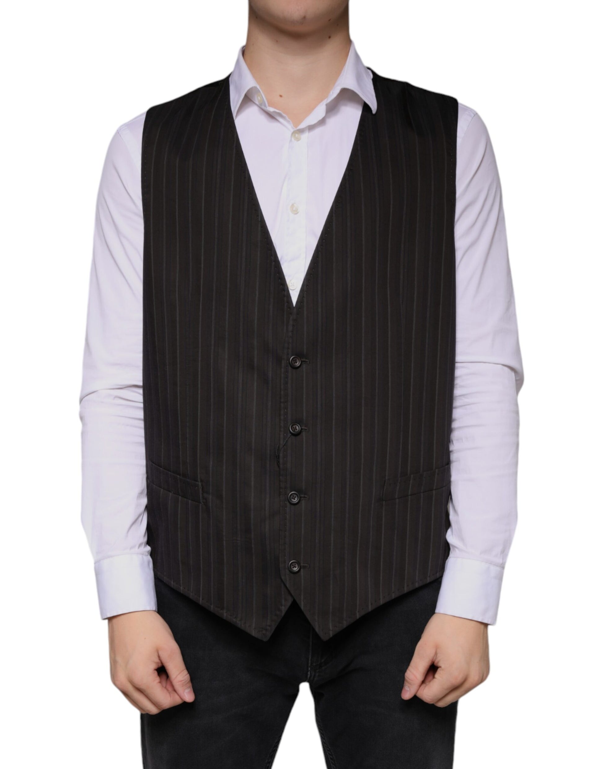 Chaleco de Algodón Negro Vestido Chaleco Formal