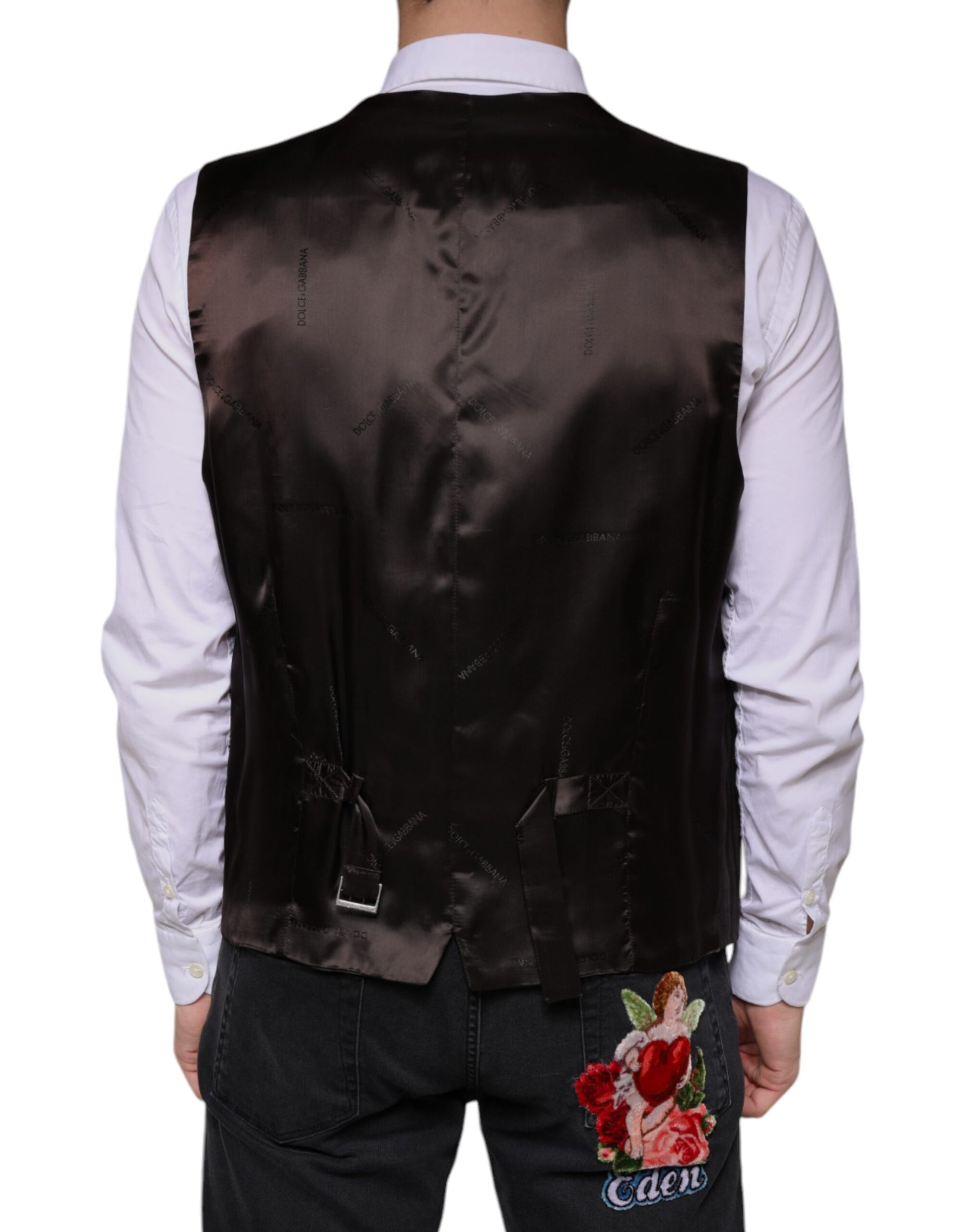 Chaleco de Algodón Negro Vestido Chaleco Formal