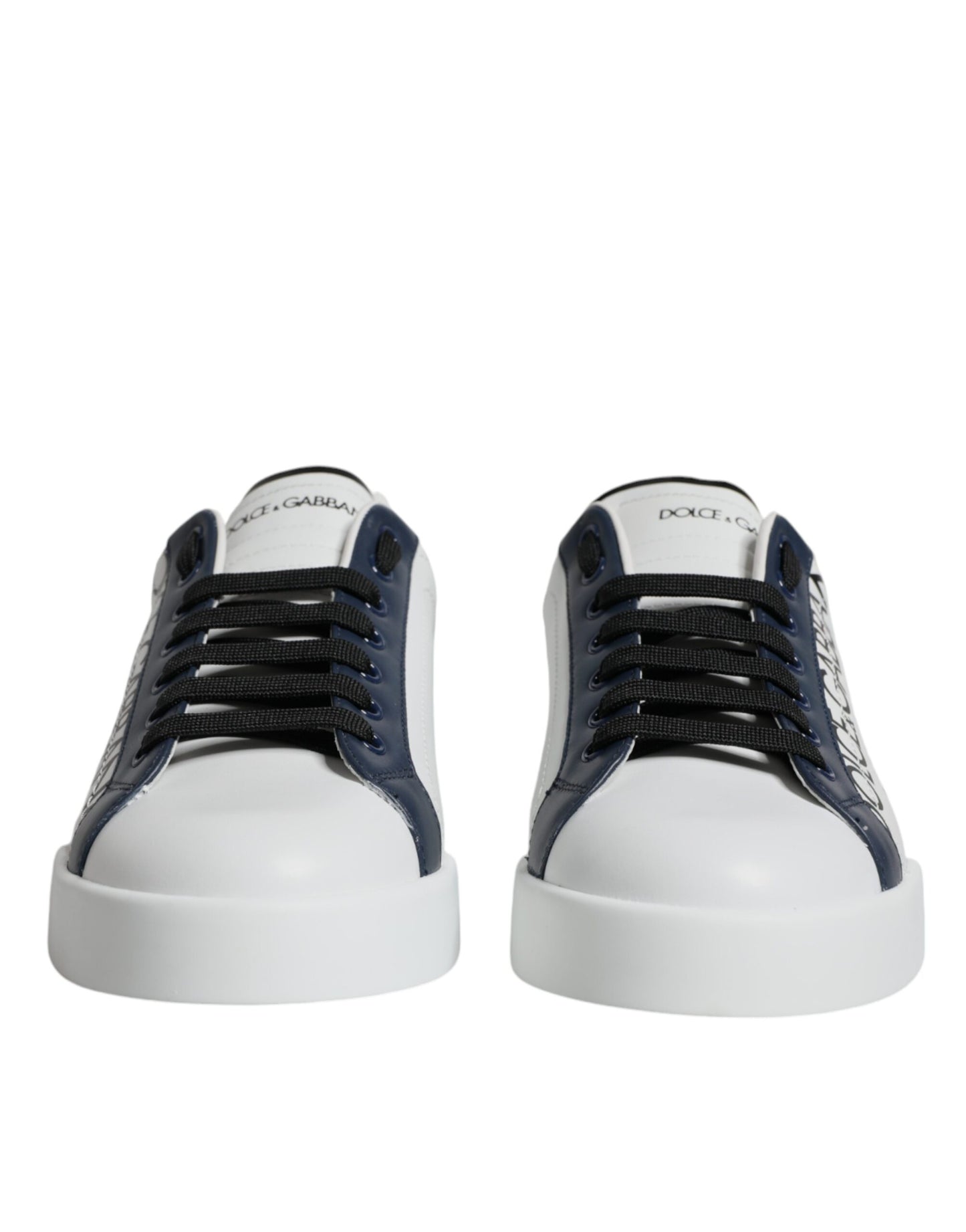 Zapatillas de deporte blancas y azules de piel Crown Milano