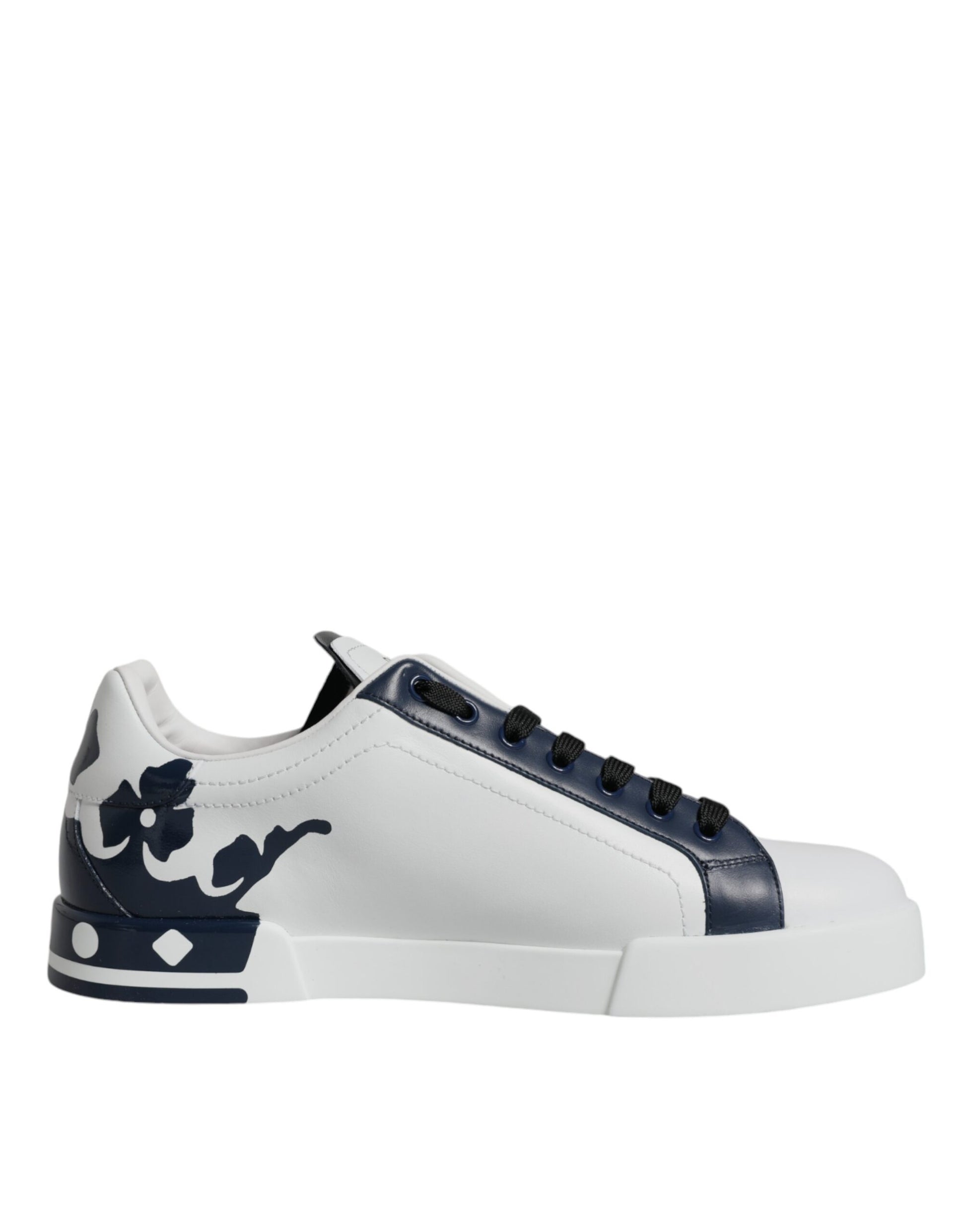 Zapatillas de deporte blancas y azules de piel Crown Milano