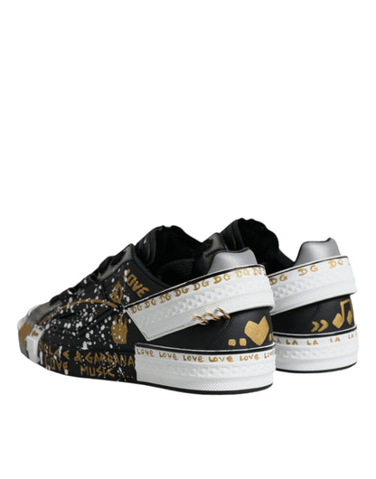 Black White Portofino Low Top Sneakers Shoes