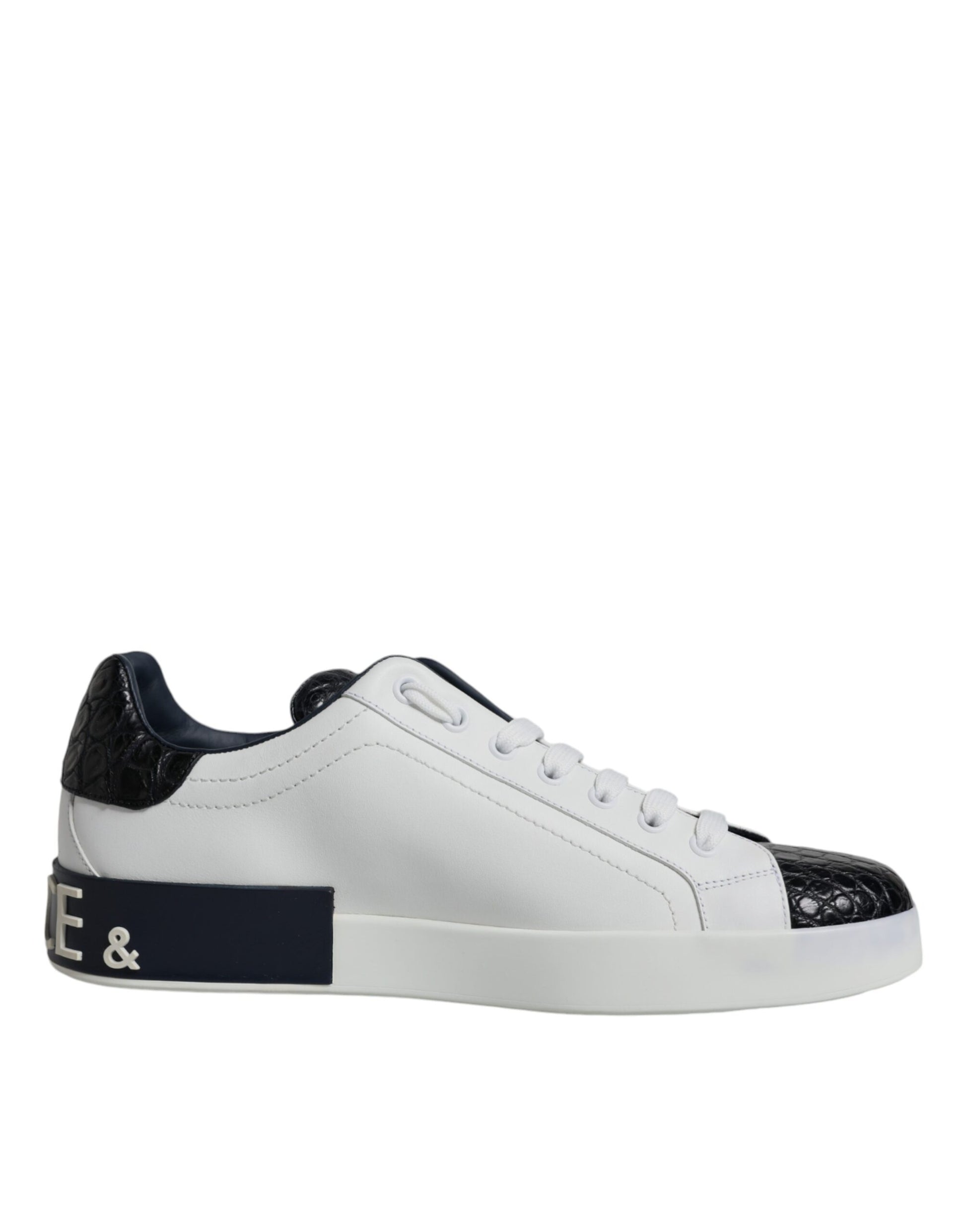 White Leather Logo Portofino Sneaker Shoes