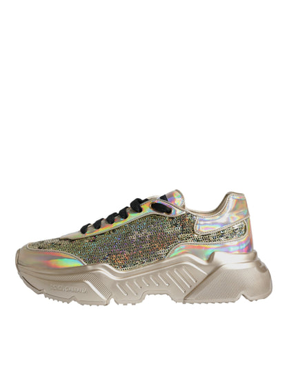 Gold Sequin Iridiscent Daymaster Sneakers Shoes