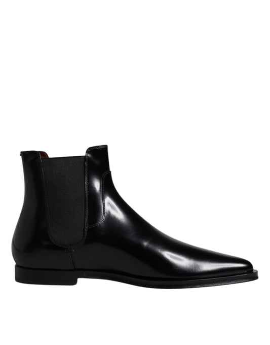 Botines Chelsea de piel negra para hombre