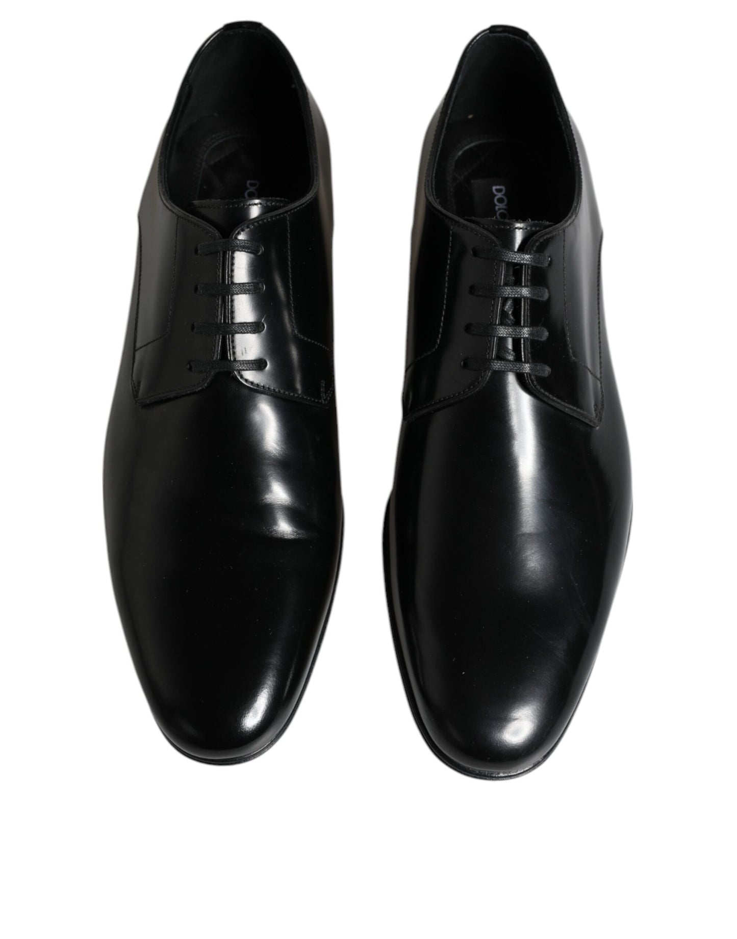 Zapatos Derby formales de cuero negro con cordones para hombre