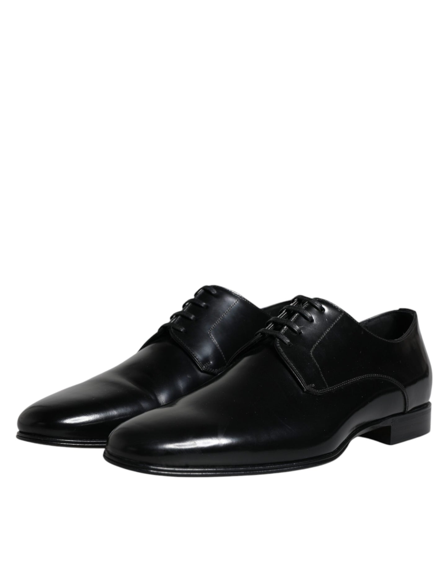 Zapatos Derby formales de cuero negro con cordones para hombre