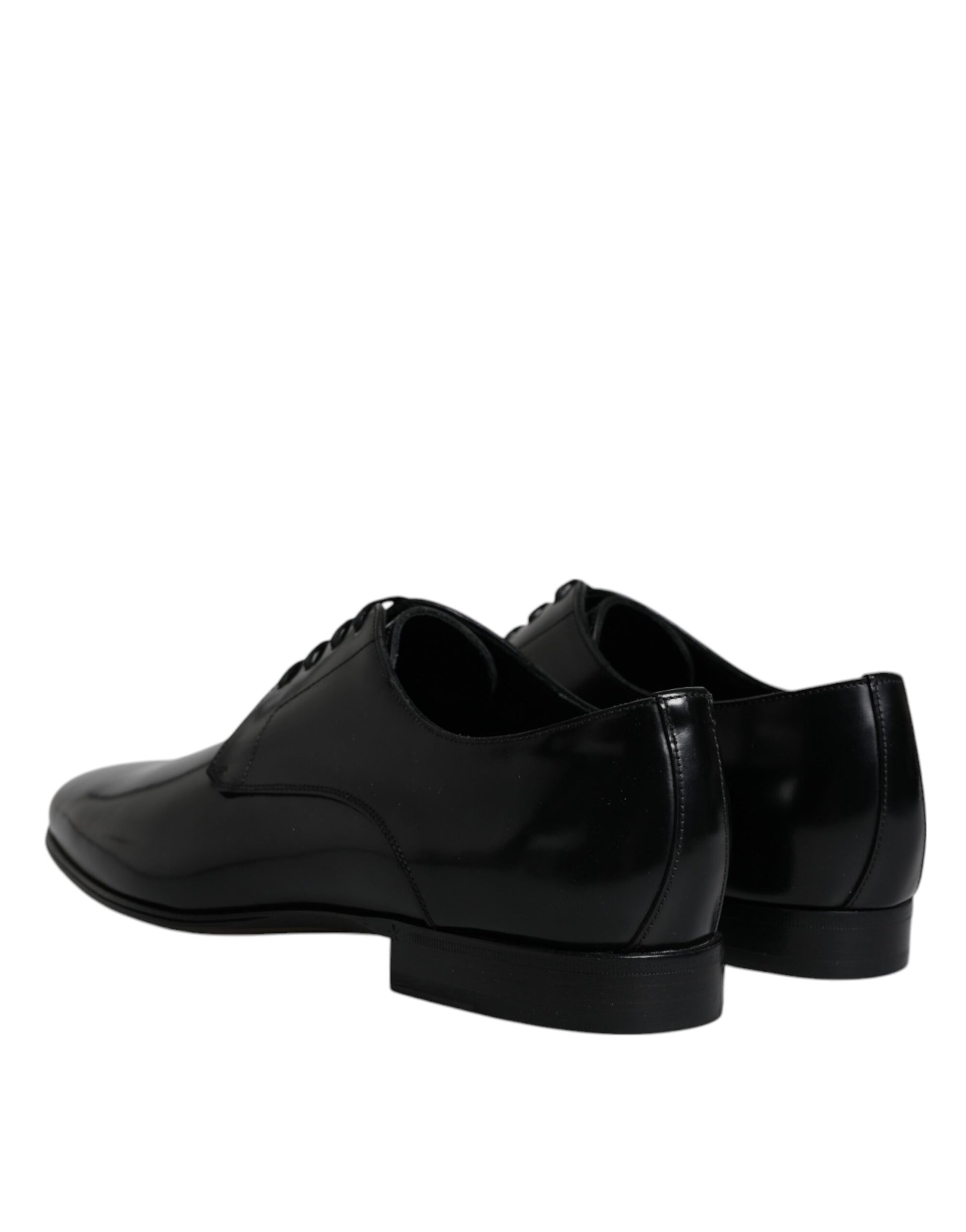 Zapatos Derby formales de cuero negro con cordones para hombre