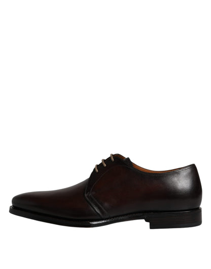 Zapatos Derby formales de cuero negro con cordones para hombre