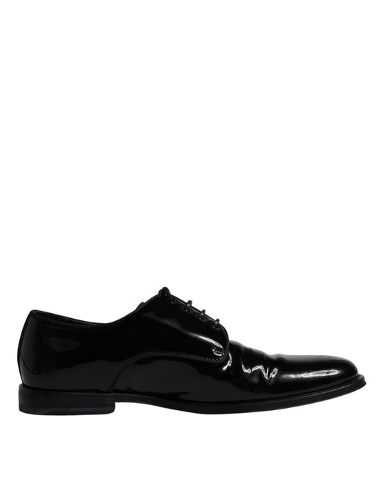 Zapatos Derby formales de cuero negro con cordones para hombre