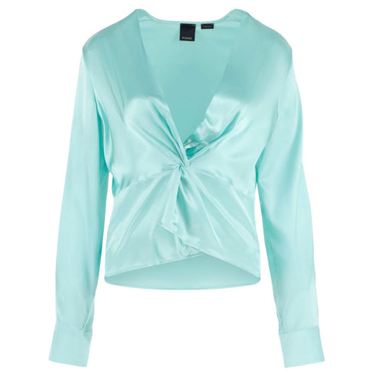 Blusa de seda verde para mujer