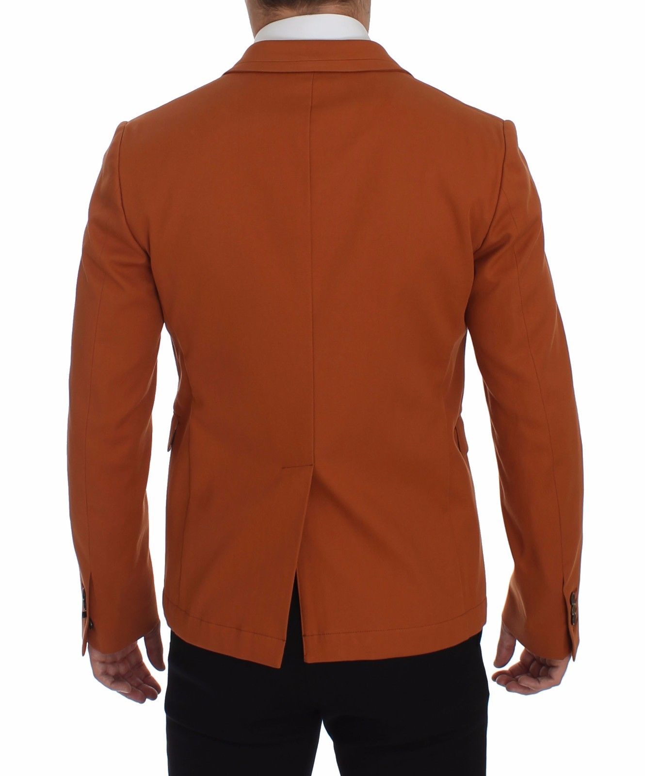 Elegante blazer casual de mezcla de algodón de color naranja