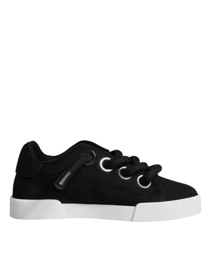 Black Portofino Low Top Sneakers Shoes