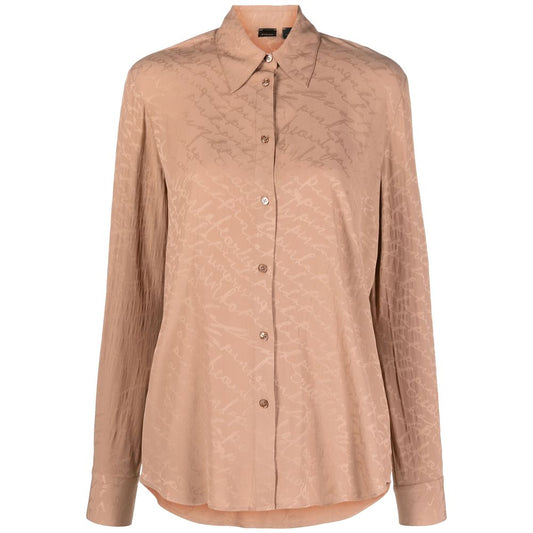 Camisa de acetato beige