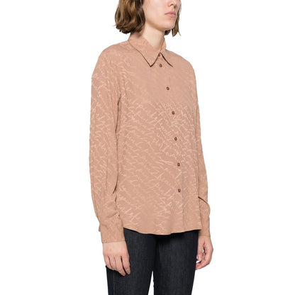 Camisa de acetato beige