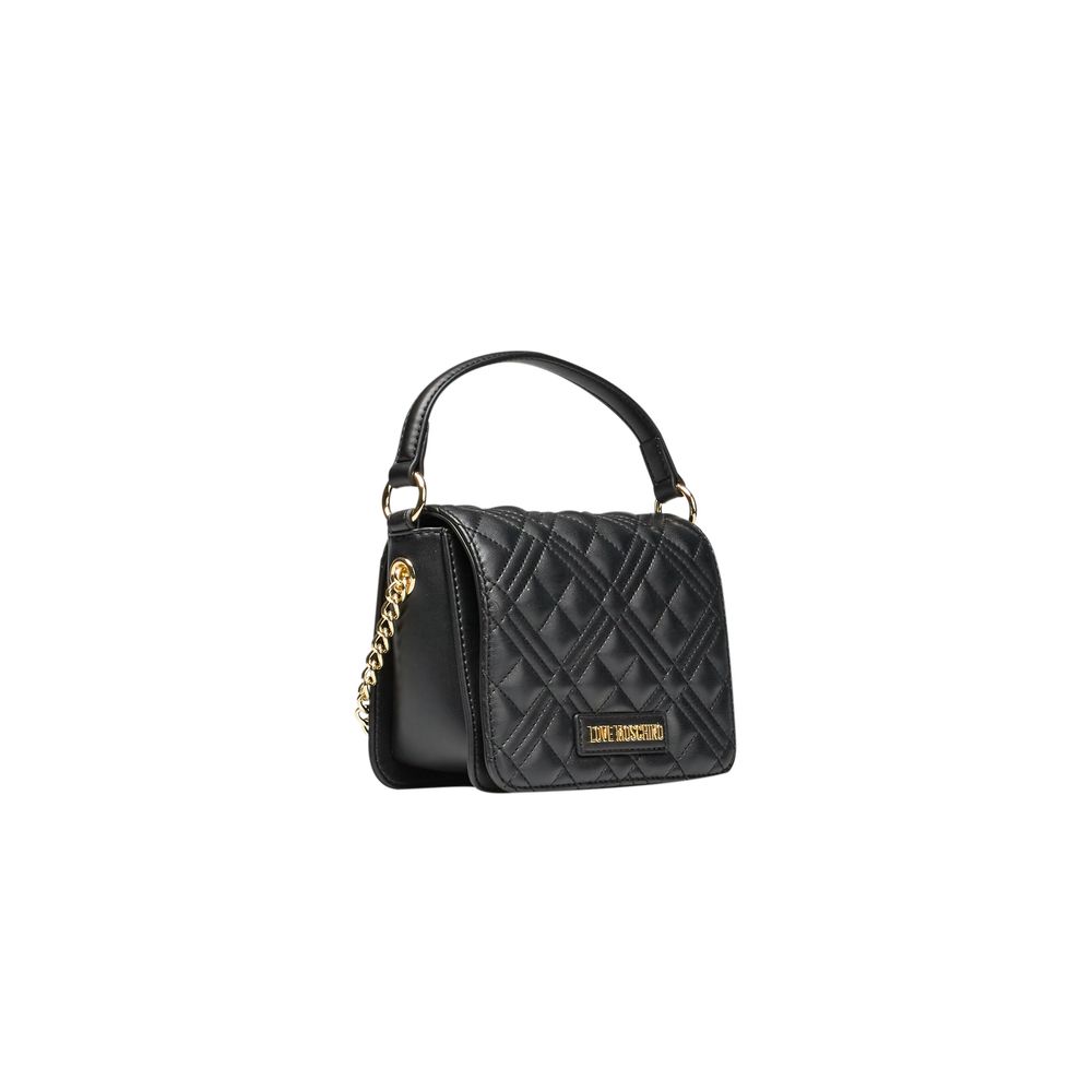 Bolso de mano de mujer de polietileno negro