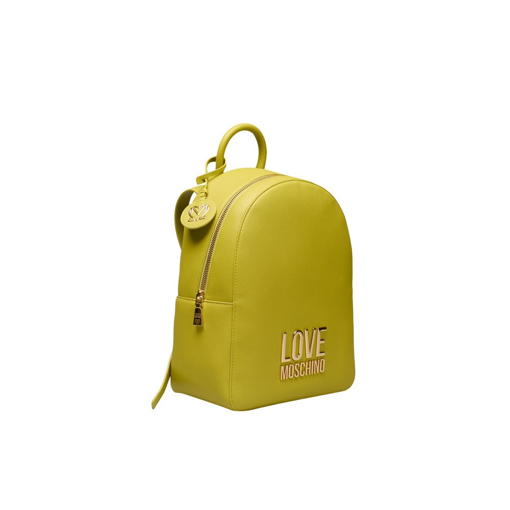 Yellow Polyethylene Women Backpack