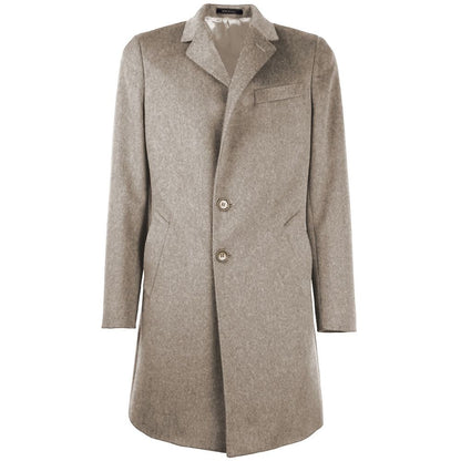 Beige Wool Men Jacket