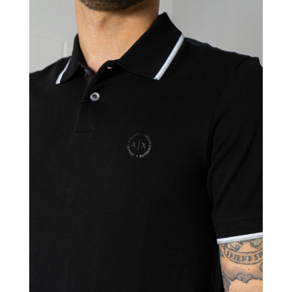 Polo de algodón negro