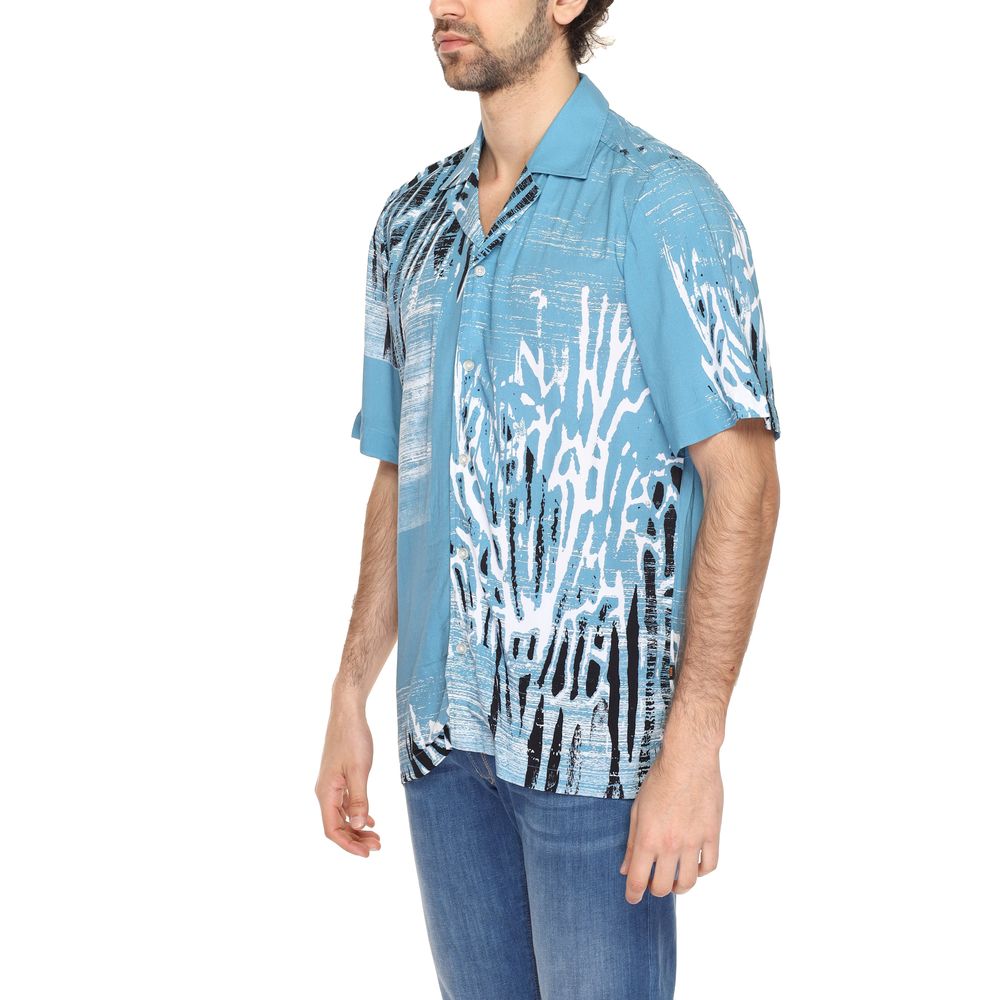 Camisa de viscosa azul