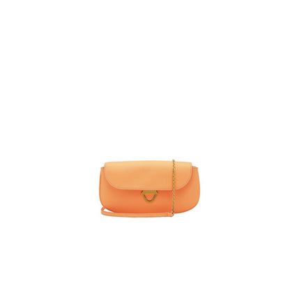 Bolso de mano de piel color naranja