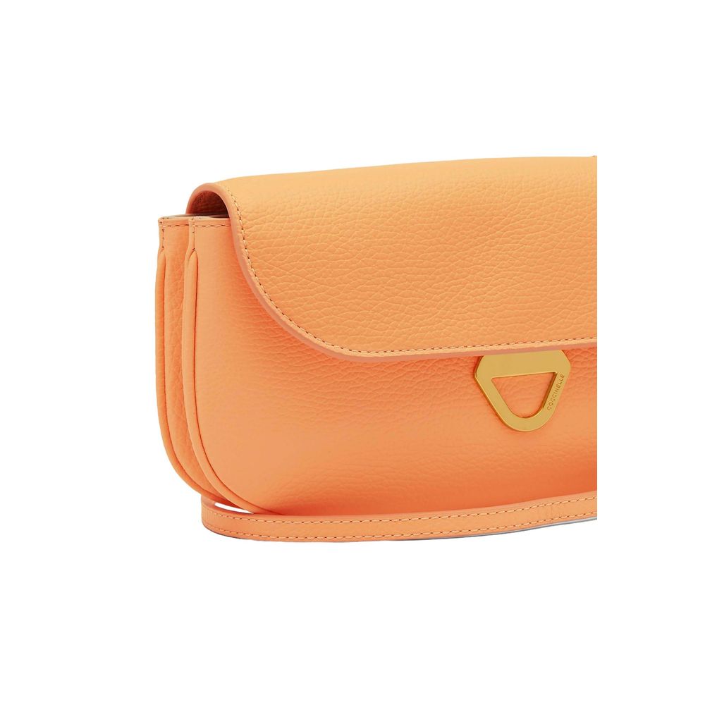 Bolso de mano de piel color naranja