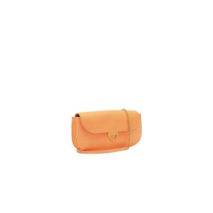 Bolso de mano de piel color naranja