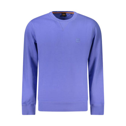 Blue Cotton Men Sweater