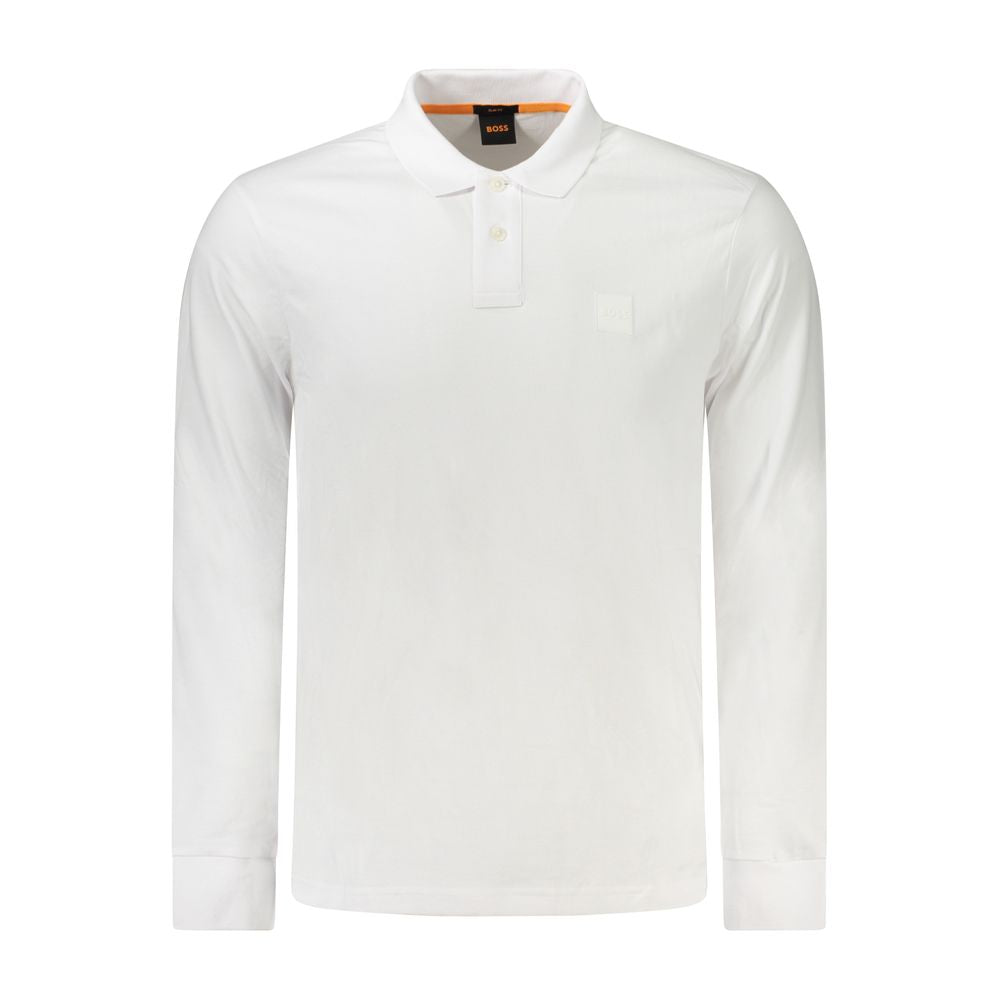 White Cotton Men Polo Shirt