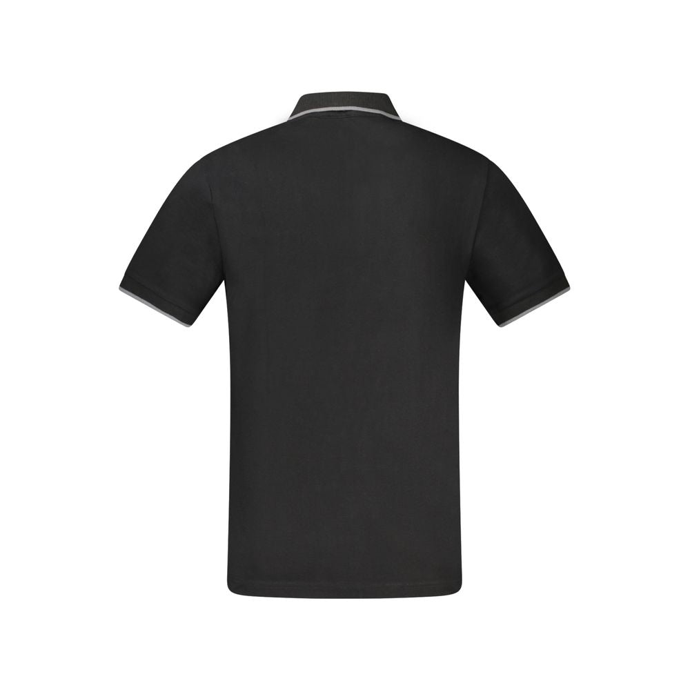 Black Cotton Men Polo Shirt