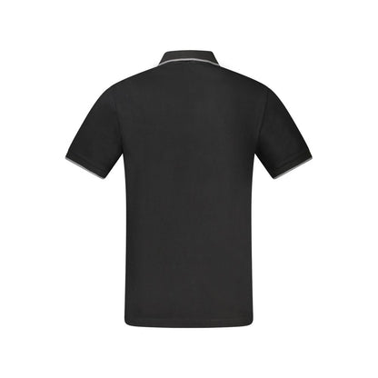 Black Cotton Men Polo Shirt