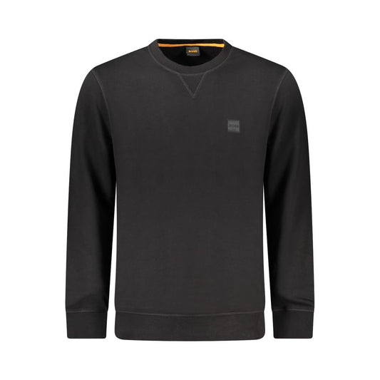 Black Cotton Men Sweater