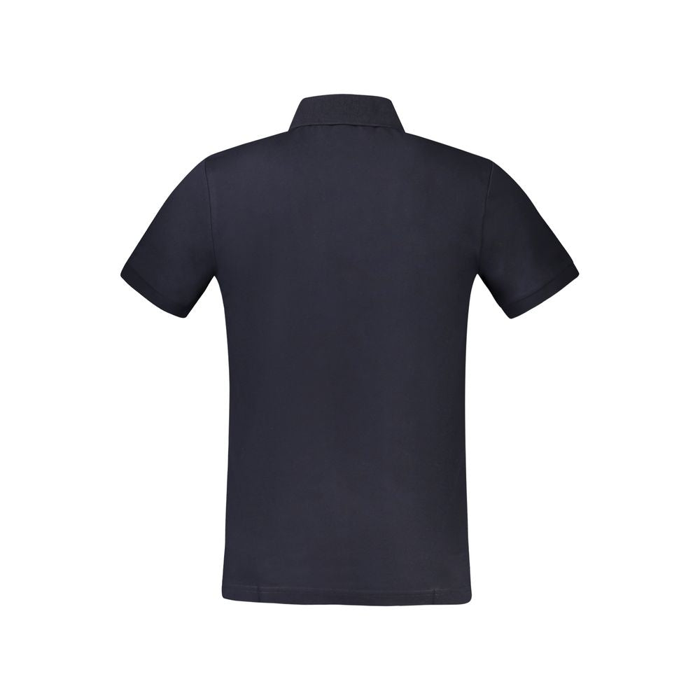 Blue Cotton Men Polo Shirt