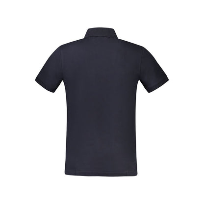 Blue Cotton Men Polo Shirt