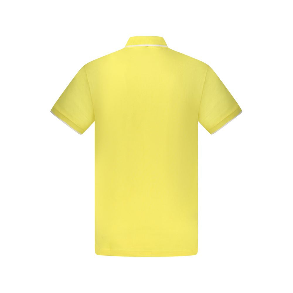 Yellow Cotton Men Polo Shirt