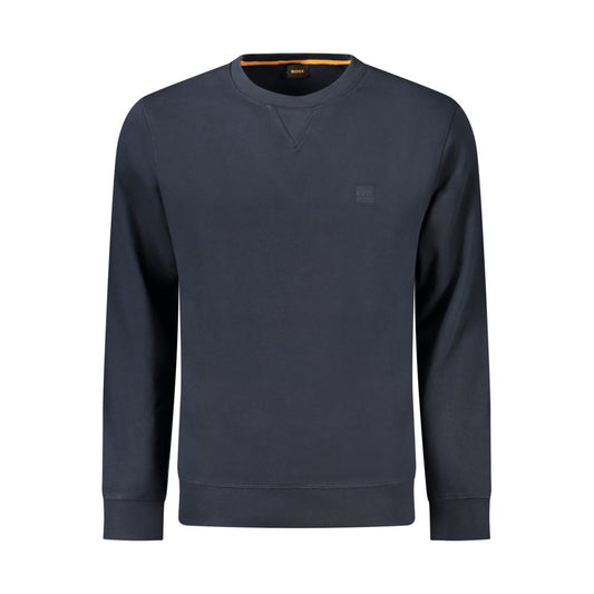 Blue Cotton Men Sweater