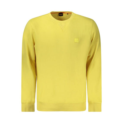 Yellow Cotton Men Sweater