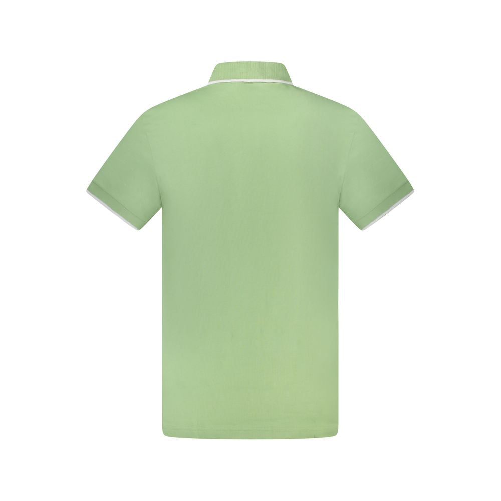 Green Cotton Men Polo Shirt