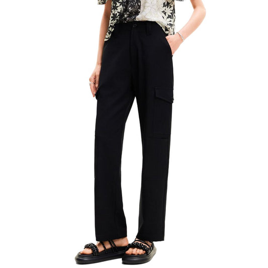 Black Polyester Jeans & Pant