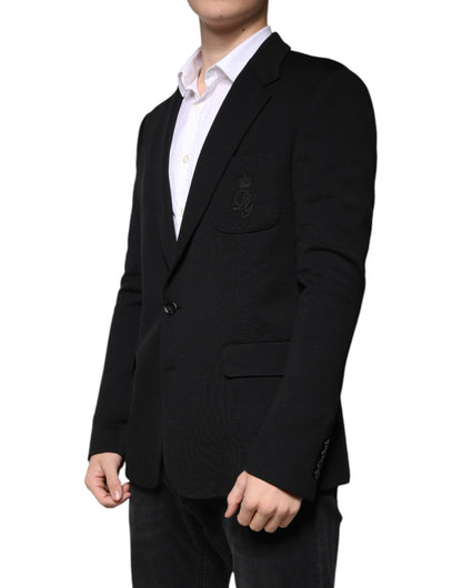 Black Wool Single Breasted Formal Blazer