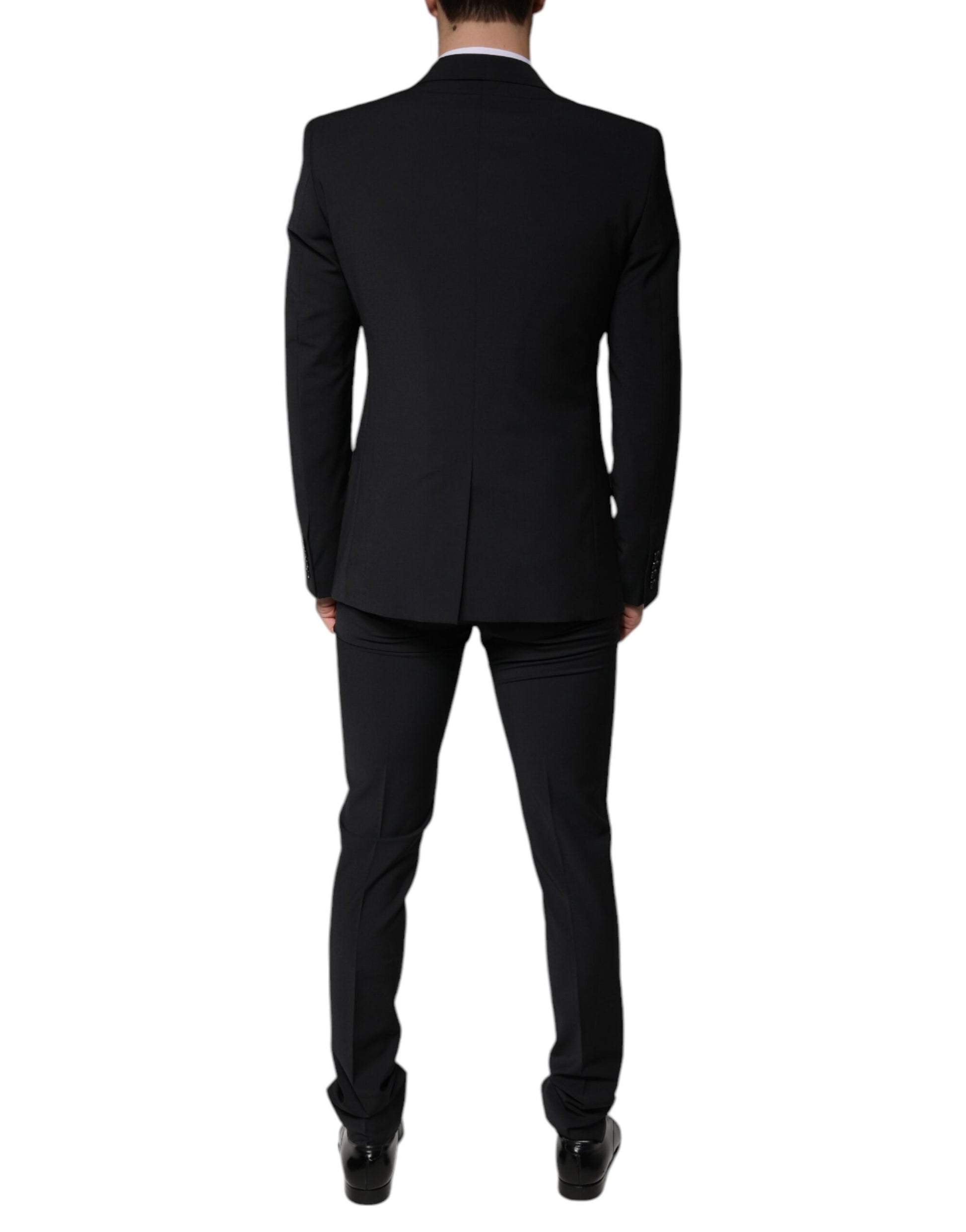 Black Wool 3 Piece Slim Fit Formal Men Suit