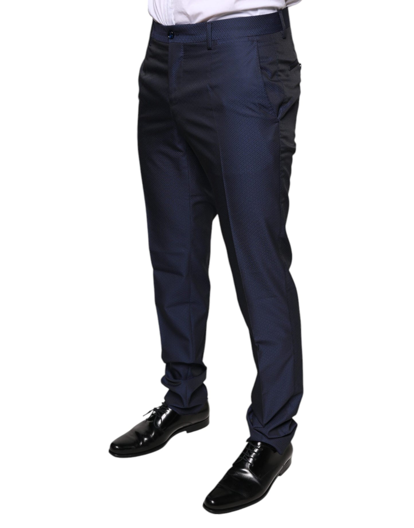 Pantalones de esmoquin formales de poliéster azul