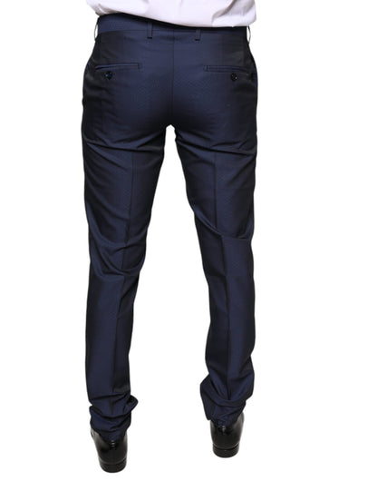 Pantalones de esmoquin formales de poliéster azul