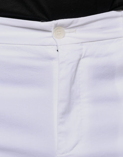 Pantalones de vestir ajustados de algodón blanco