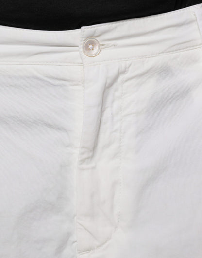 Pantalones de vestir ajustados de algodón blanco