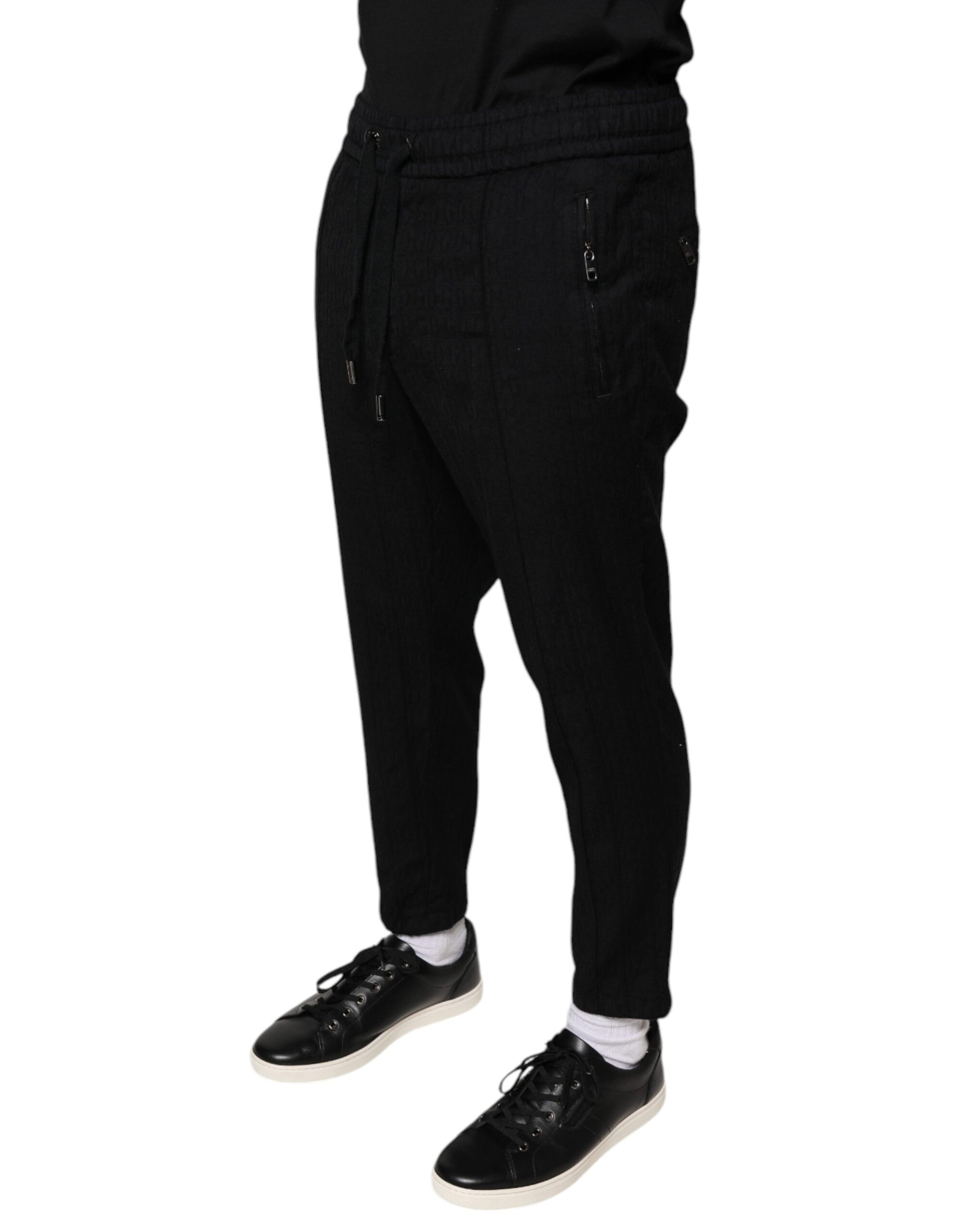 Black Wool Jogger Jogging Pants