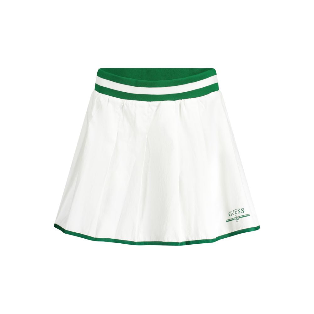 White Polyester Women Skirt