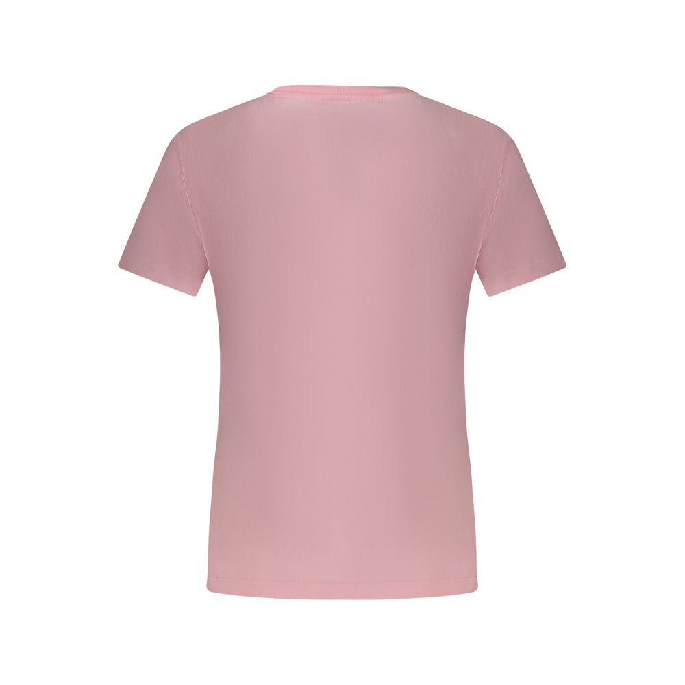 Pink Cotton Women T-Shirt