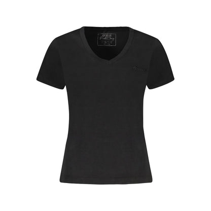 Camiseta negra de algodón para mujer